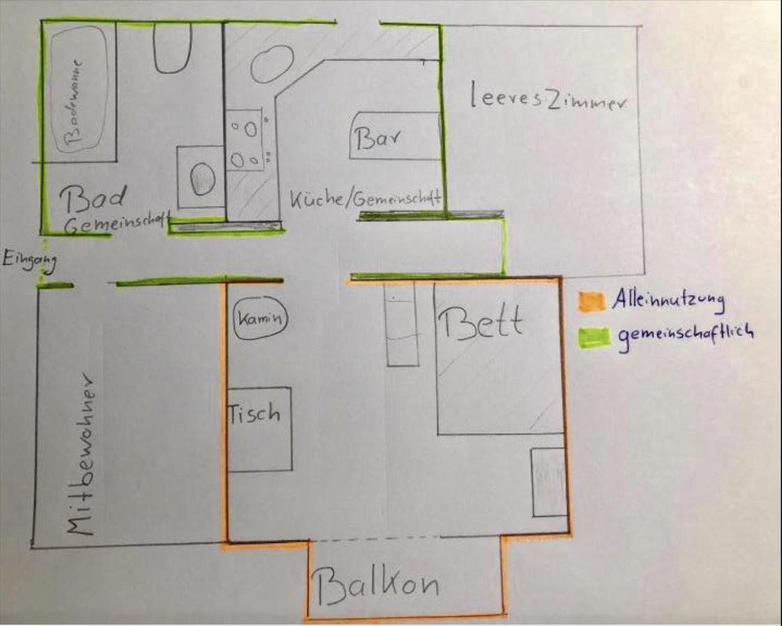 Zentrales Wg-Zimmer 1 Ravensburg, Balkon, Kamin Apartment ภายนอก รูปภาพ
